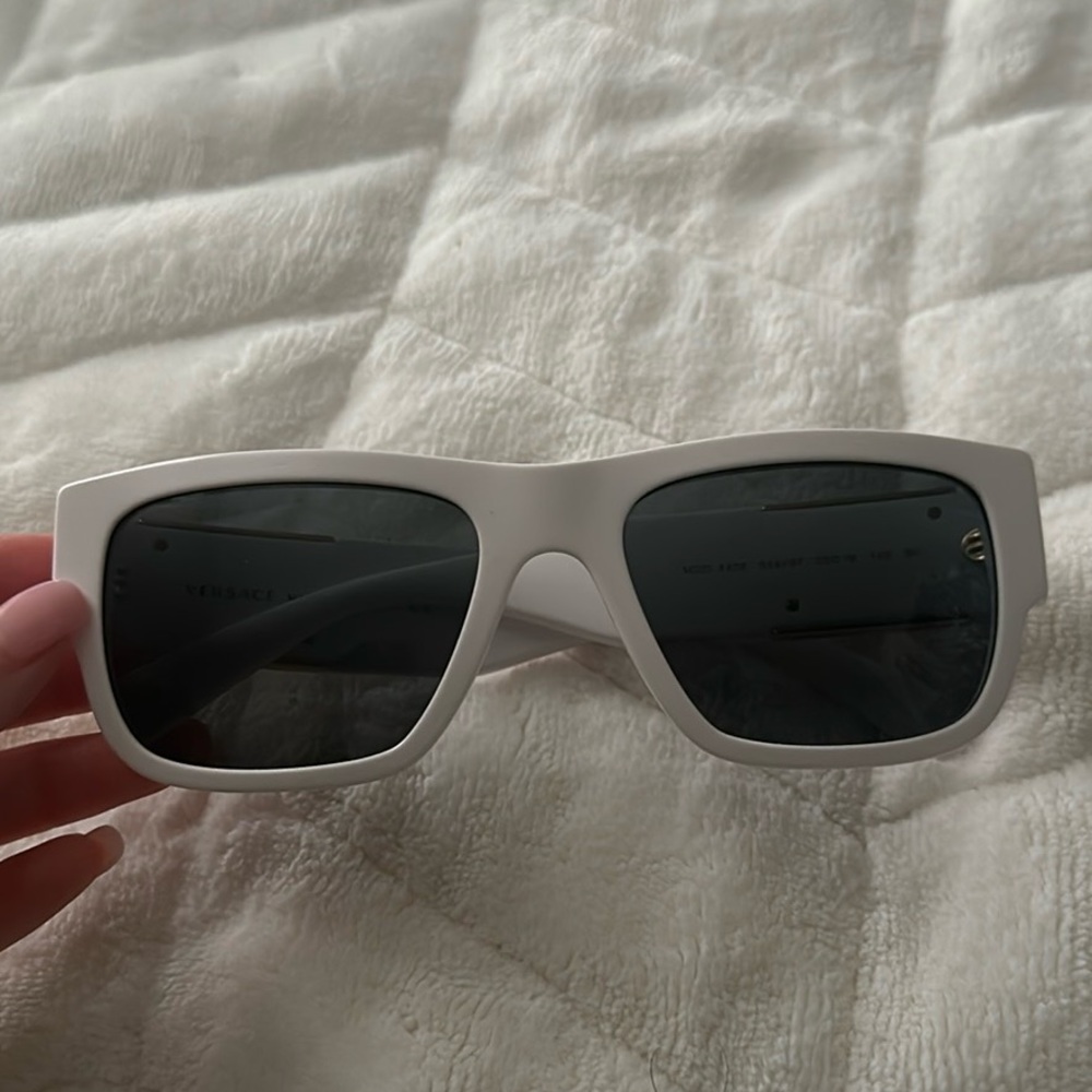 Versace white frame glasses